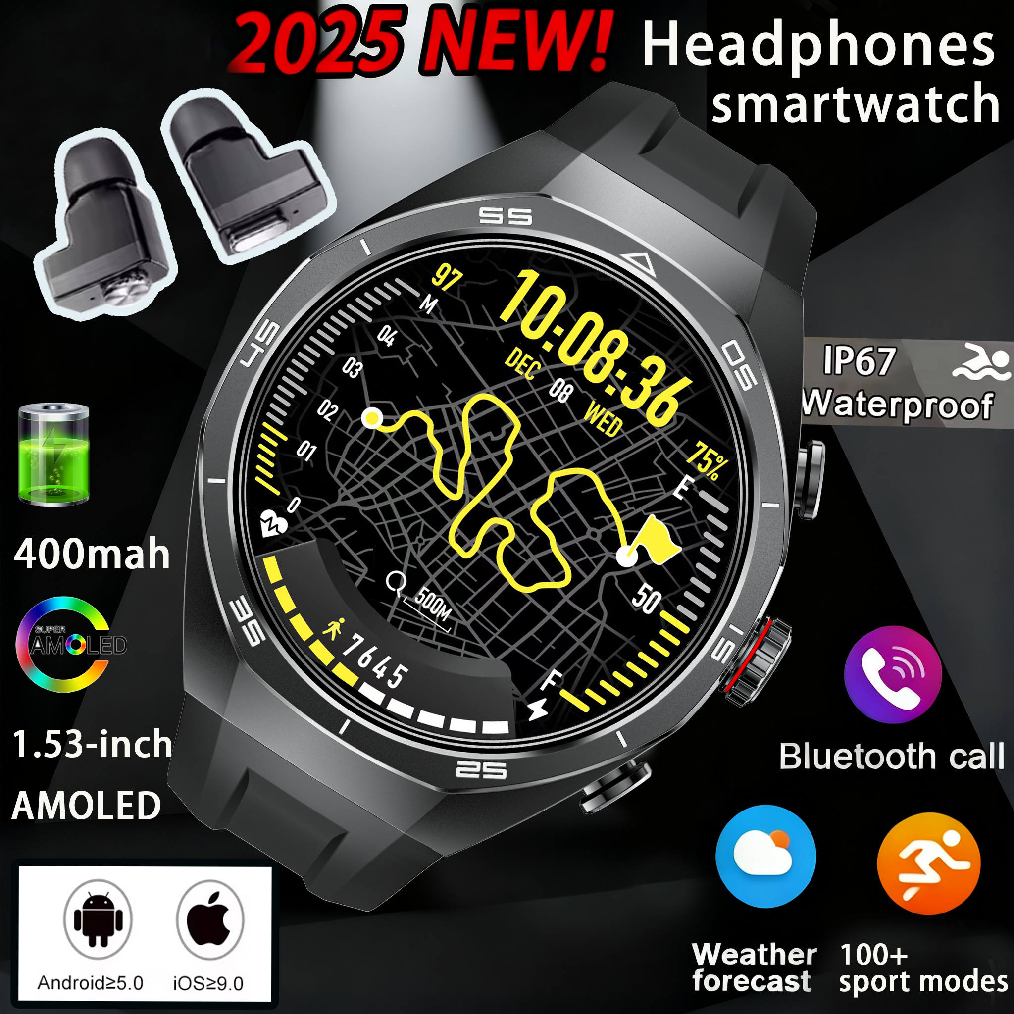 Smartwatch Headset - 2026 TWS 2-in-1 With Headset Smart