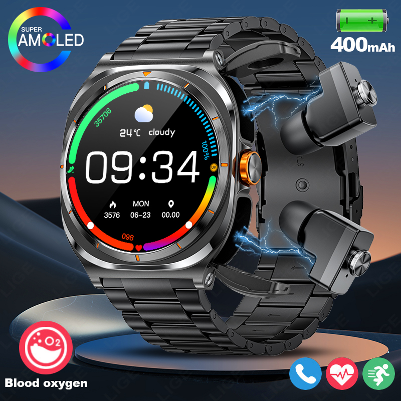 LIGE 2025 Watch Wireless Earph – обзор и цена Smartwatch Headset