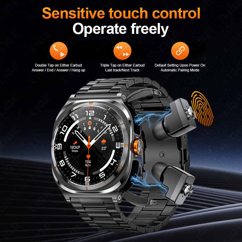 LIGE 2025 Watch Wireless Earph – обзор и цена Smartwatch Headset