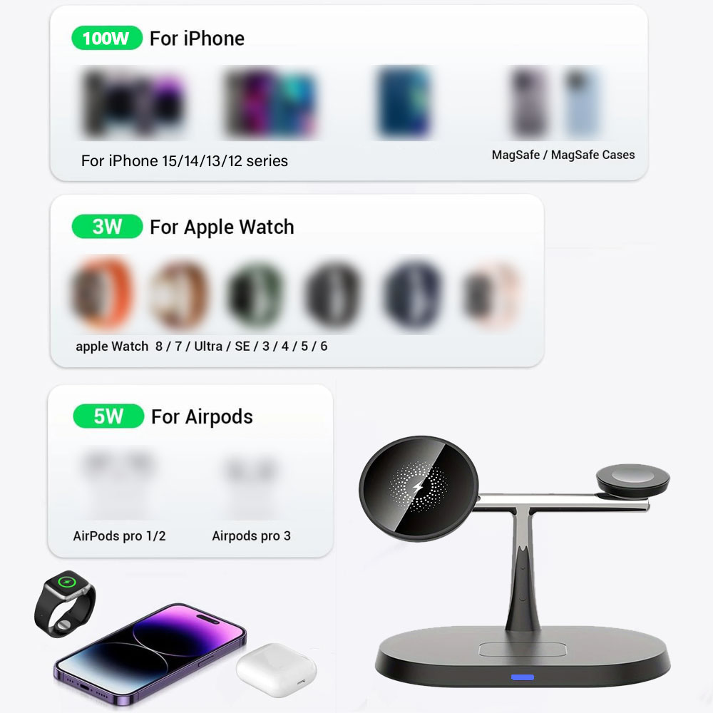 3 in 1 Magnetic Wireless Charg – обзор и цена Watch Charger Cable