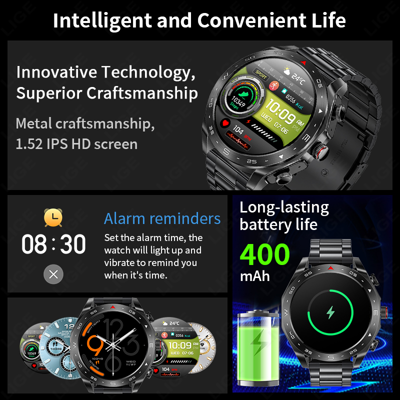 LIGE Smartwatch With Earbuds B – обзор и цена Smartwatch Headset