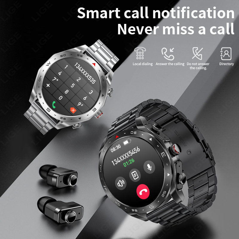 LIGE Smartwatch With Earbuds B – обзор и цена Smartwatch Headset