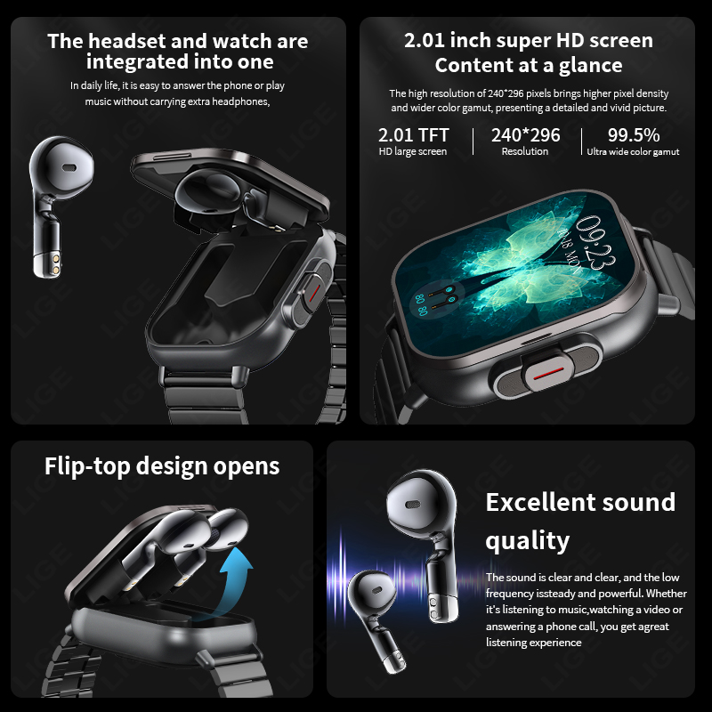 NFC Smart Watch TWS 2-in-1 Hea – обзор и цена Smartwatch Headset