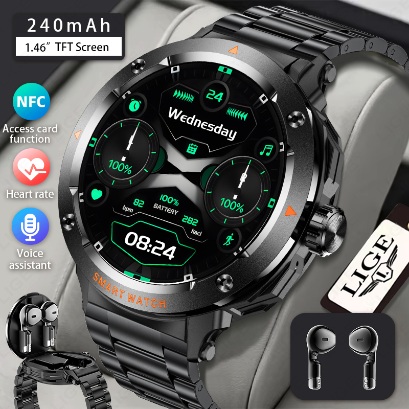 LIGE Men Earphone Smart Watch  – обзор и цена Smartwatch Headset