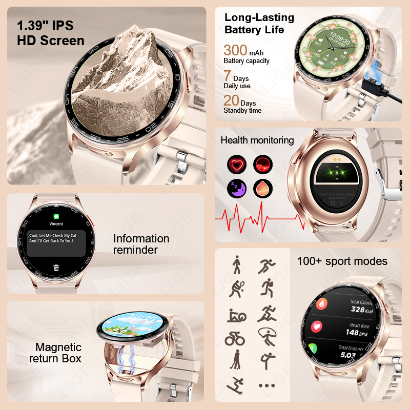 LIGE 2 In 1 TWS Headset Smart  – обзор и цена Smartwatch Headset