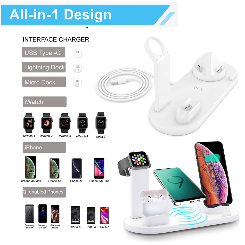 7 in 1 Wireless Charger Stand  – обзор и цена Smartwatch Ac