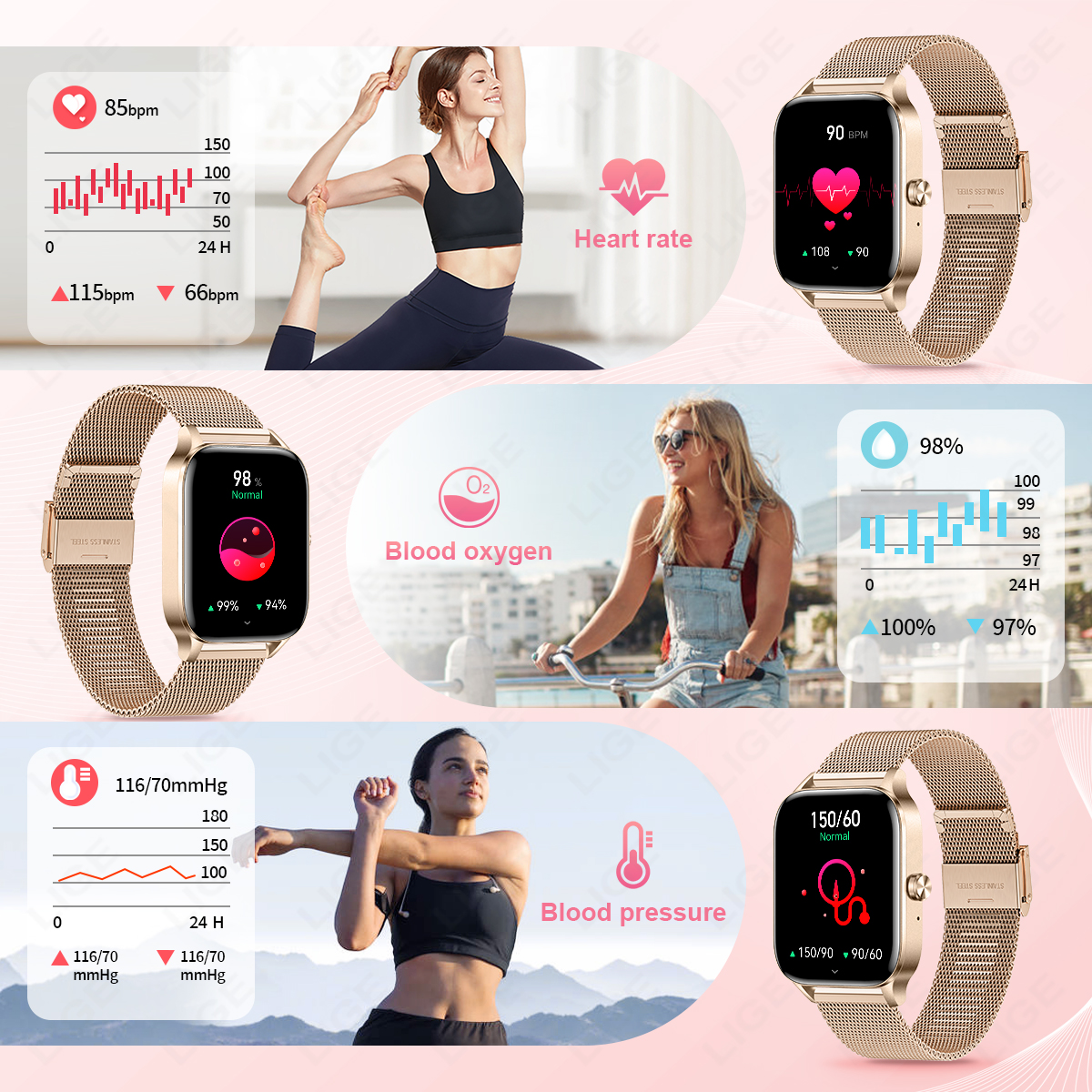 LIGE Fashion Smart Watch Women – обзор и цена Smartwatch Face