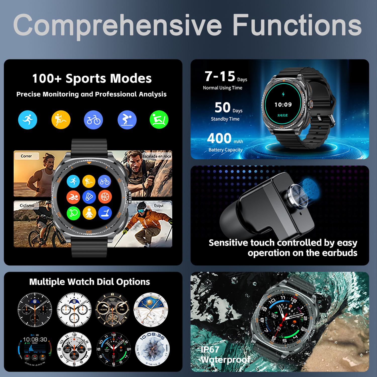TWS 2in 1 Smart Watch with Hea – обзор и цена Smartwatch Headset