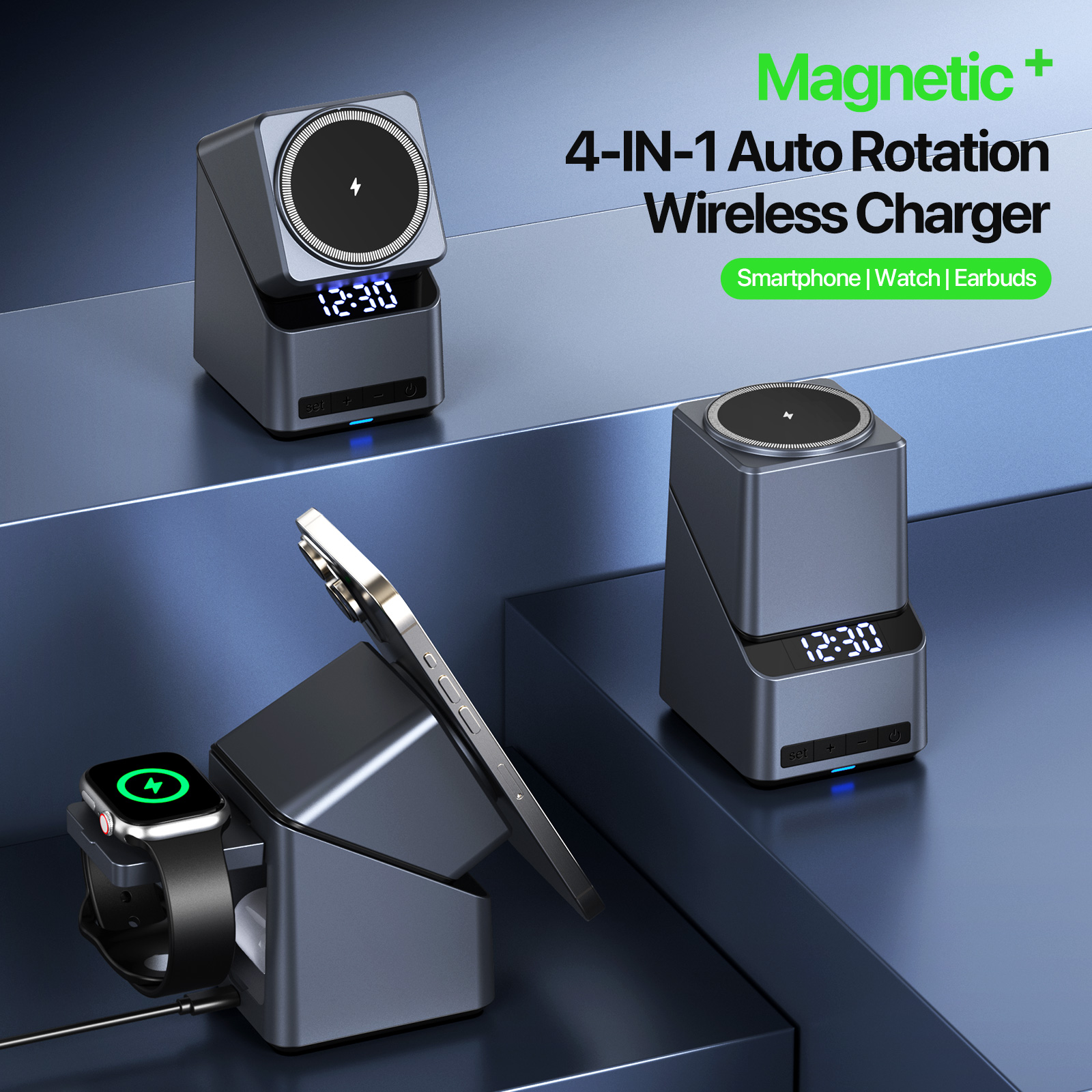 Magnetic 4 in 1 Auto Rotation  – обзор и цена Smartwatch Ac