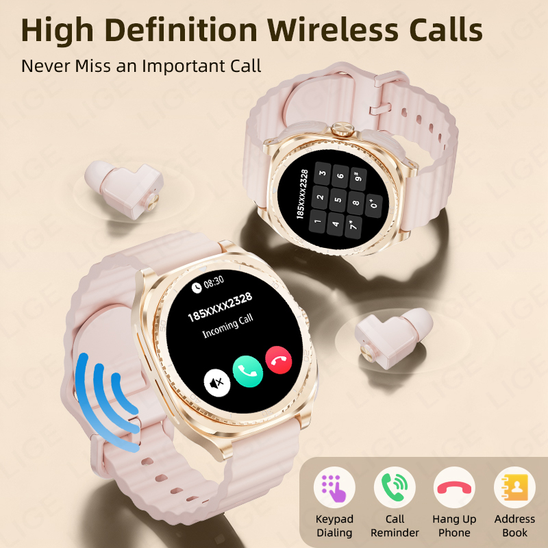 LIGE 2 In 1 TWS Headset Smart  – обзор и цена Smartwatch Headset