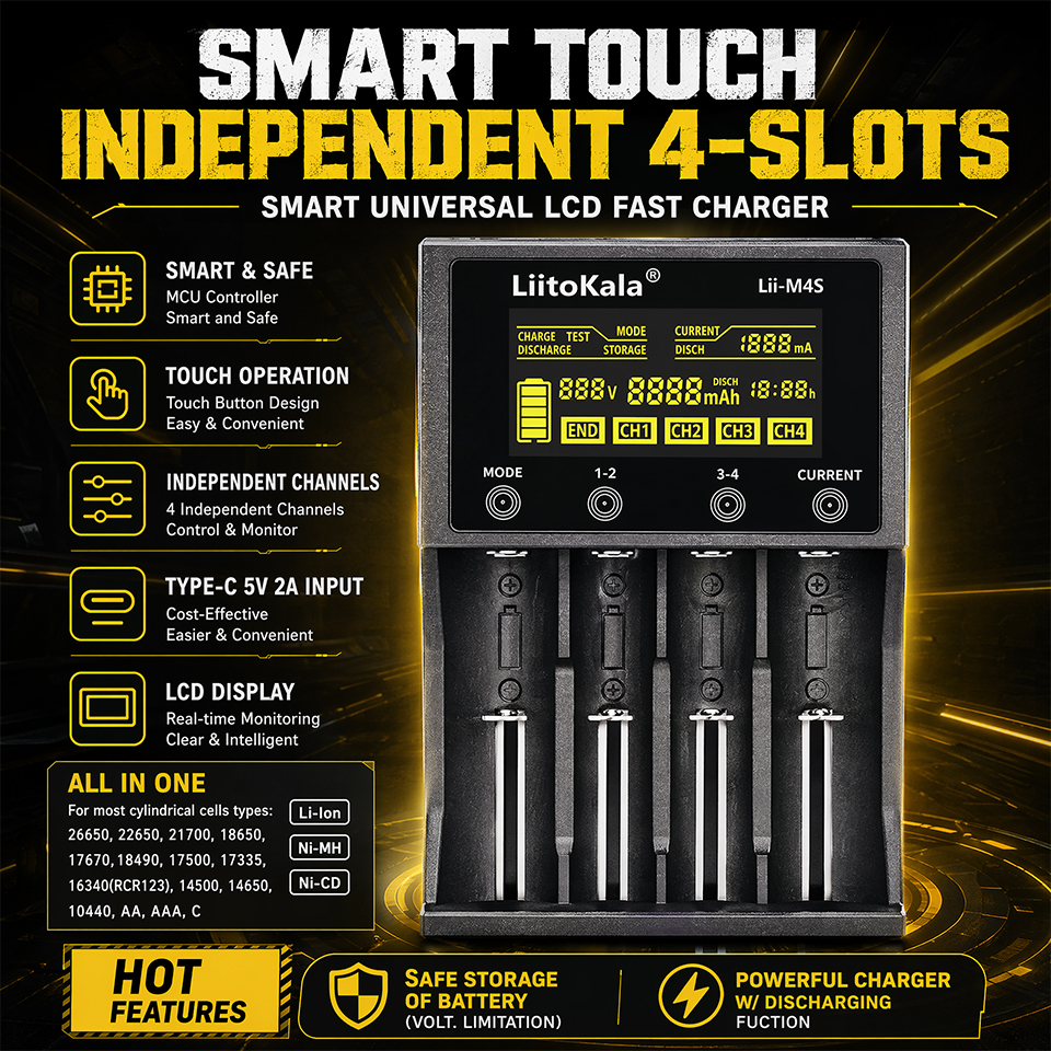 Lii-M4S Smart Touch 4-Slot Bat – обзор и цена Smart Accessories