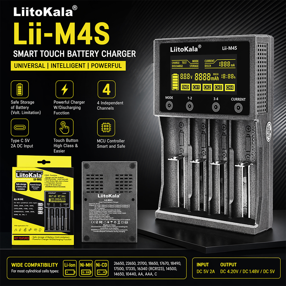 Lii-M4S Smart Touch 4-Slot Bat – обзор и цена Smart Accessories