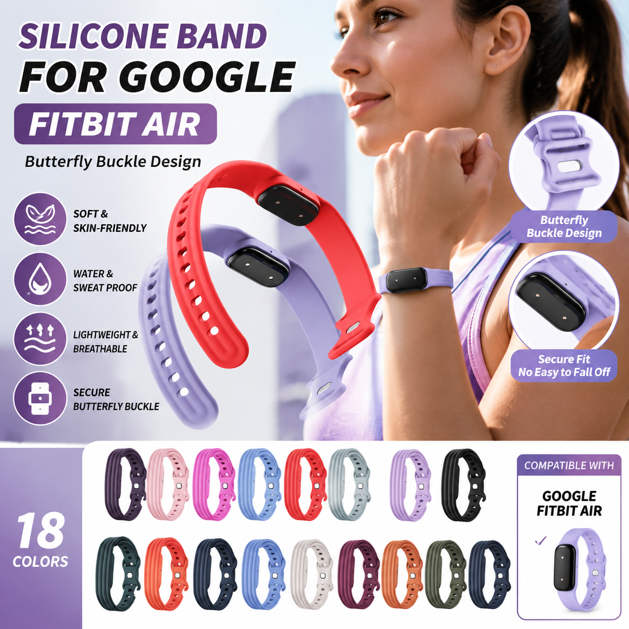 Silicone Band for Google Fitbi – обзор и цена Silicone Band Replacement